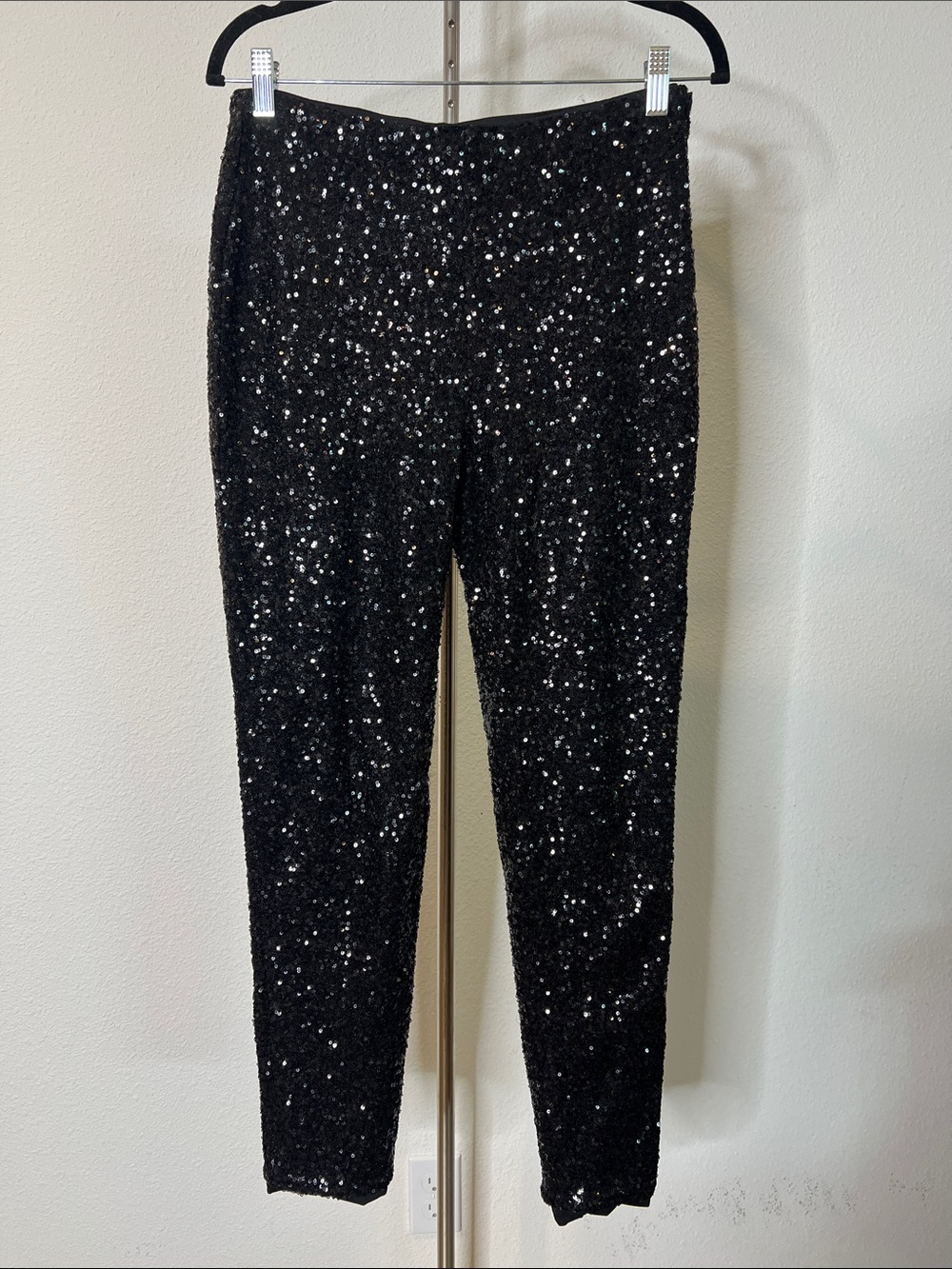 White House Black Market Black Sequin Leggings - Sparkling Evening Pants